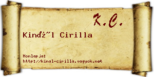 Kinál Cirilla névjegykártya